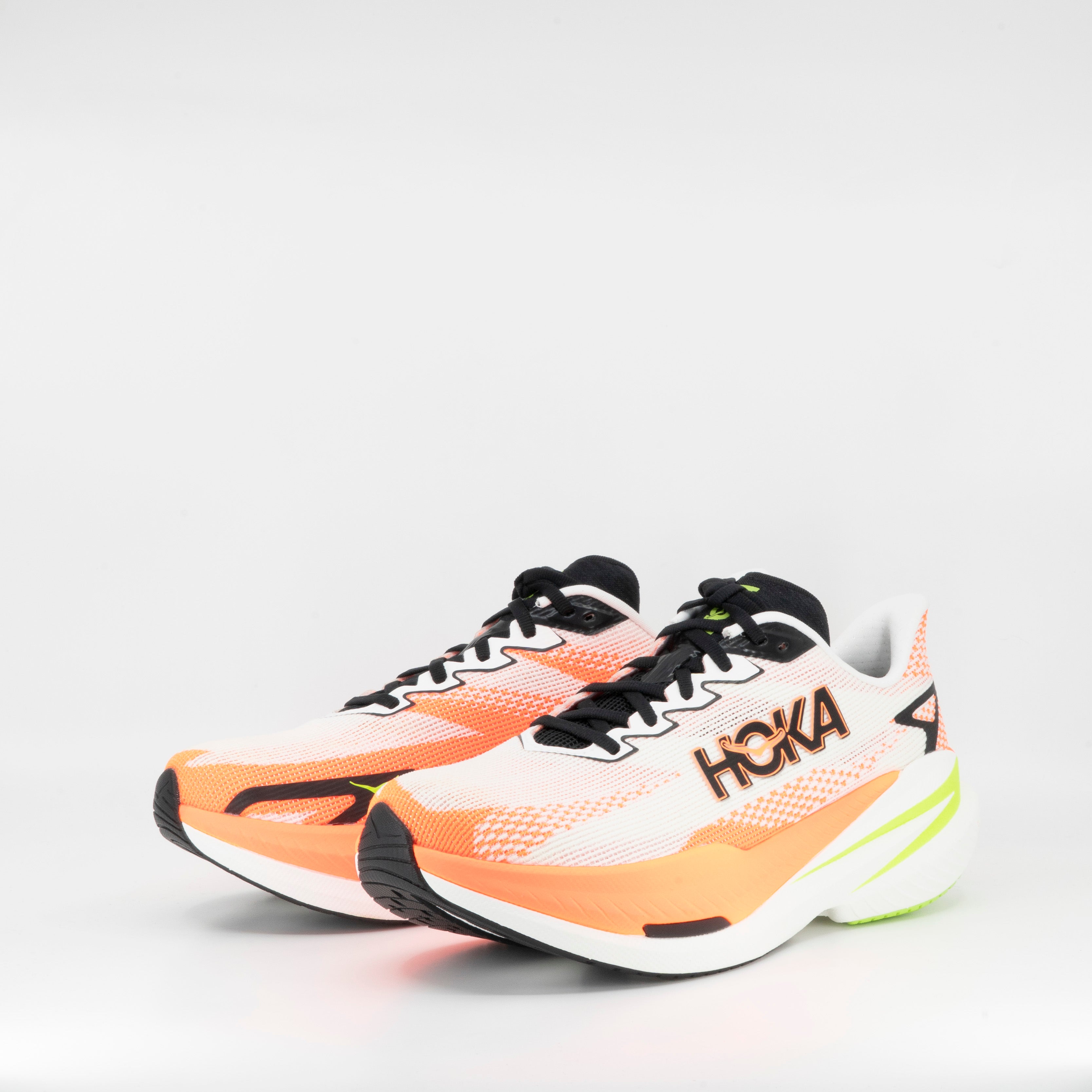 Hoka Mach X 3 (D Standard) Men White/Neon Tangerine - Frontrunner Colombo